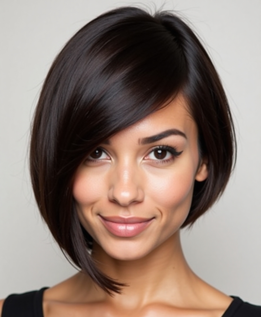 An angular bob stacked at the back for height