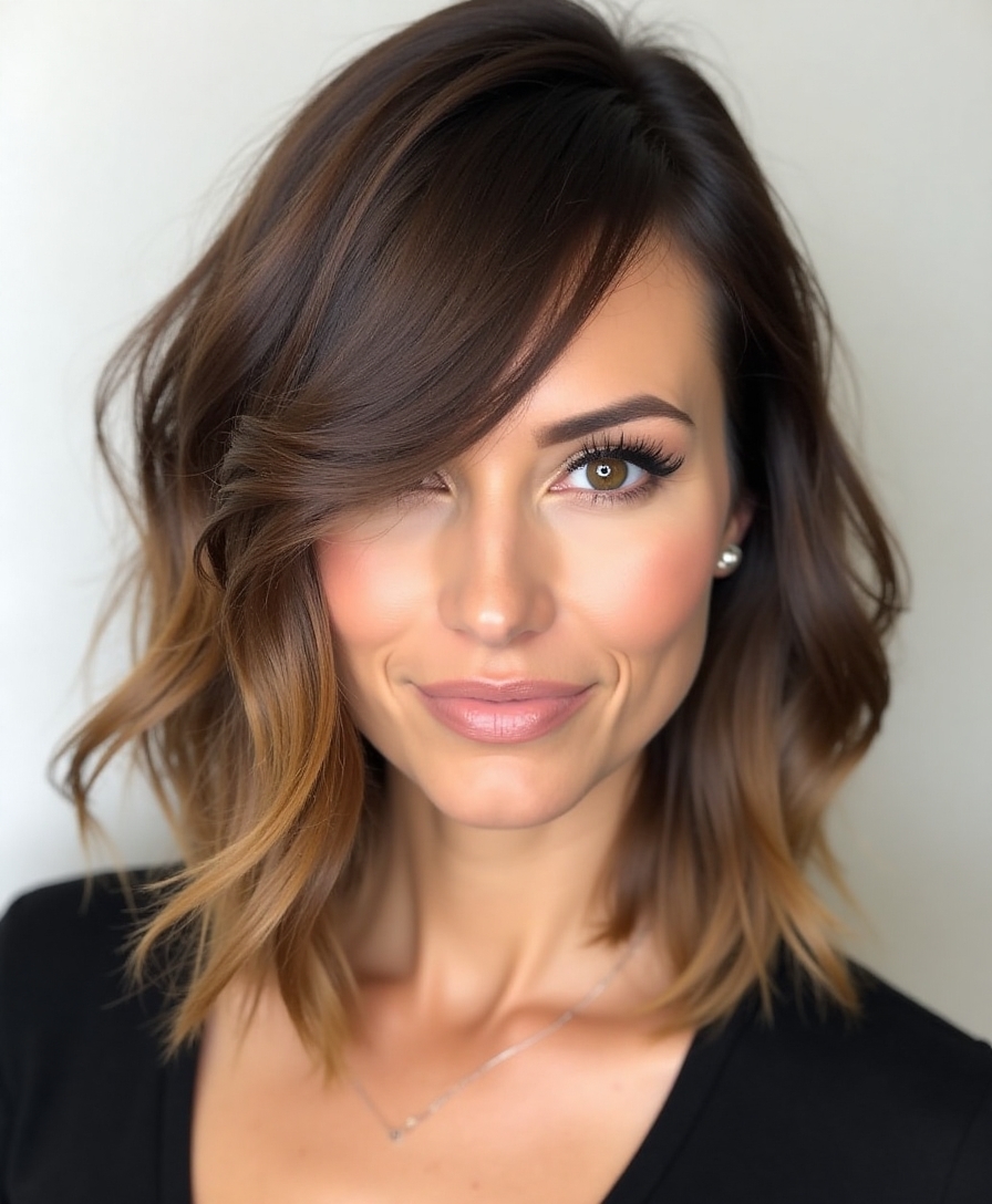 asymmetrical long bob haircut