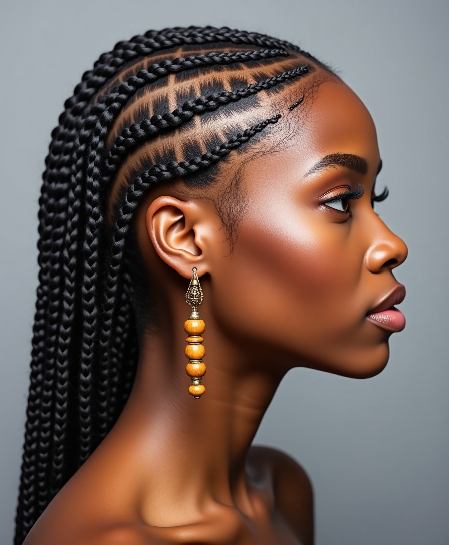 beads enhance cornrow hairstyles