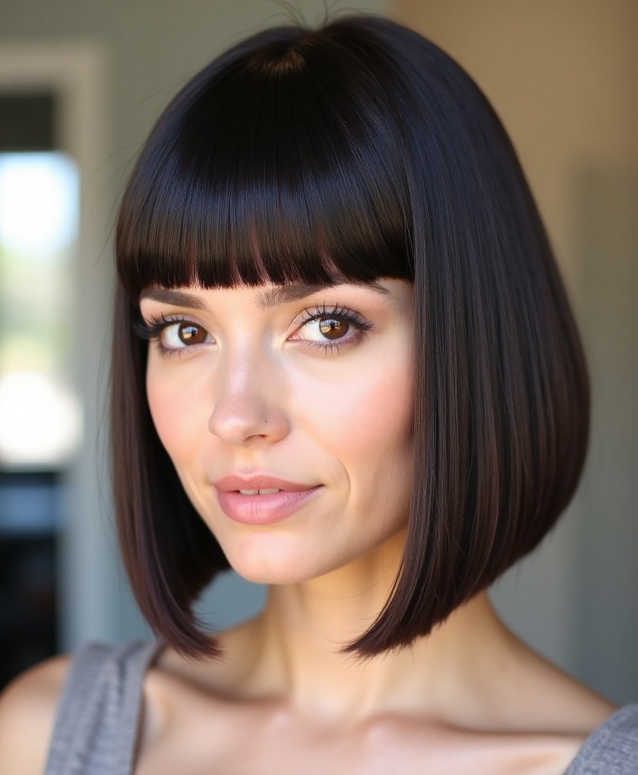 blunt bob with side part