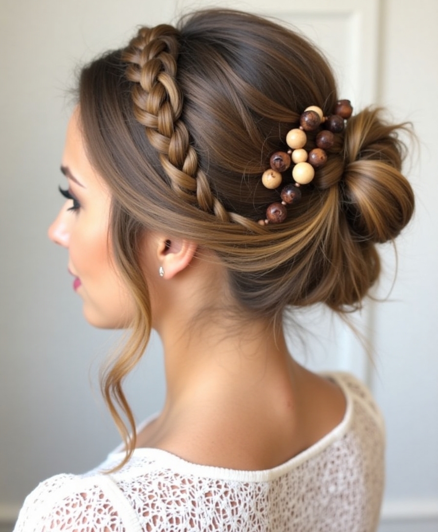 Bohemian box braid updo