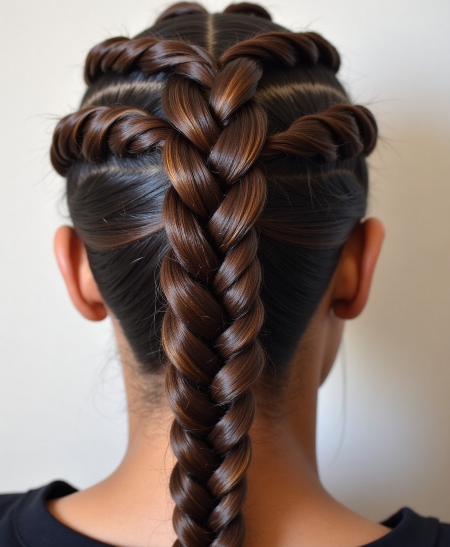 Box braids styled glamorously