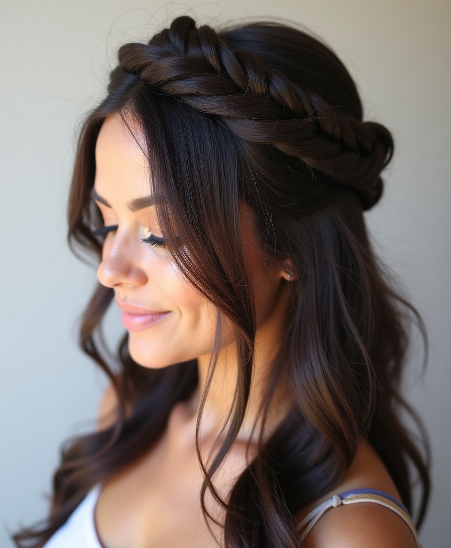 braided crown for greasy hair