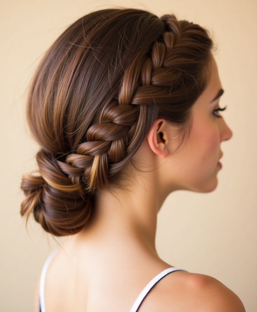 braided updo hair styling