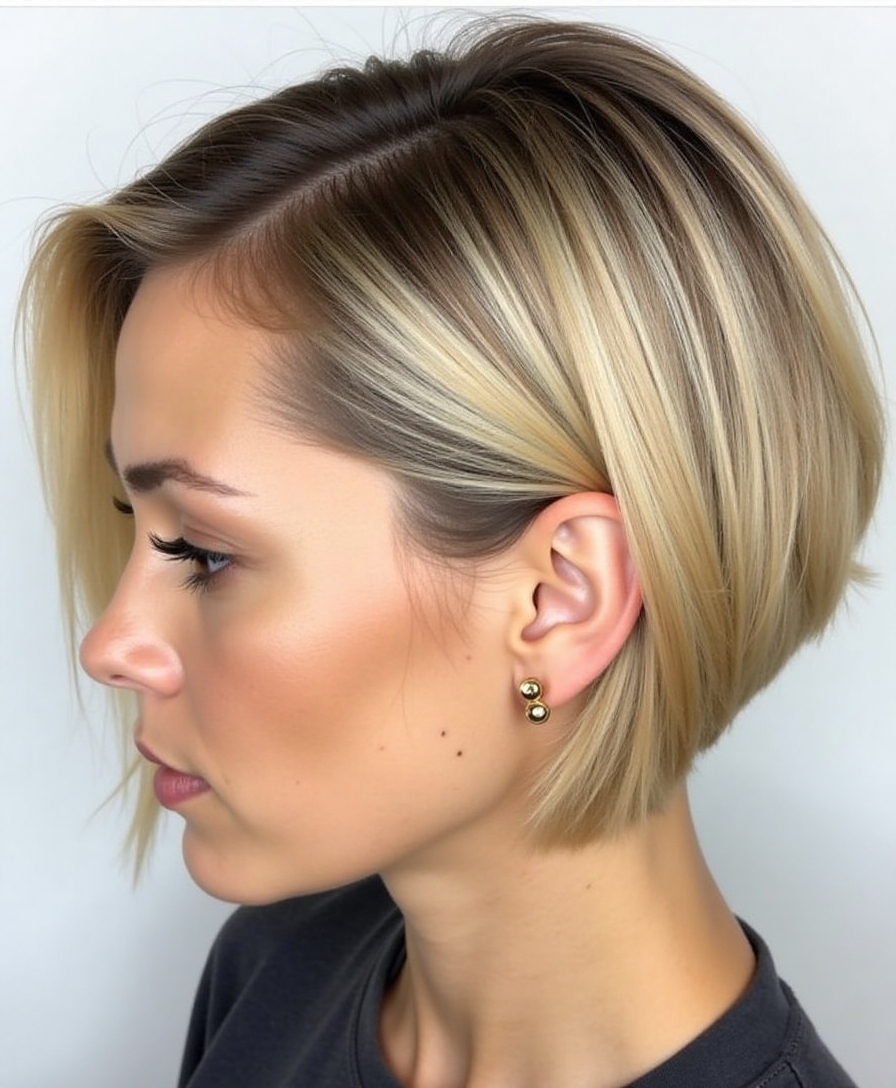 celebrity inspired angled bob