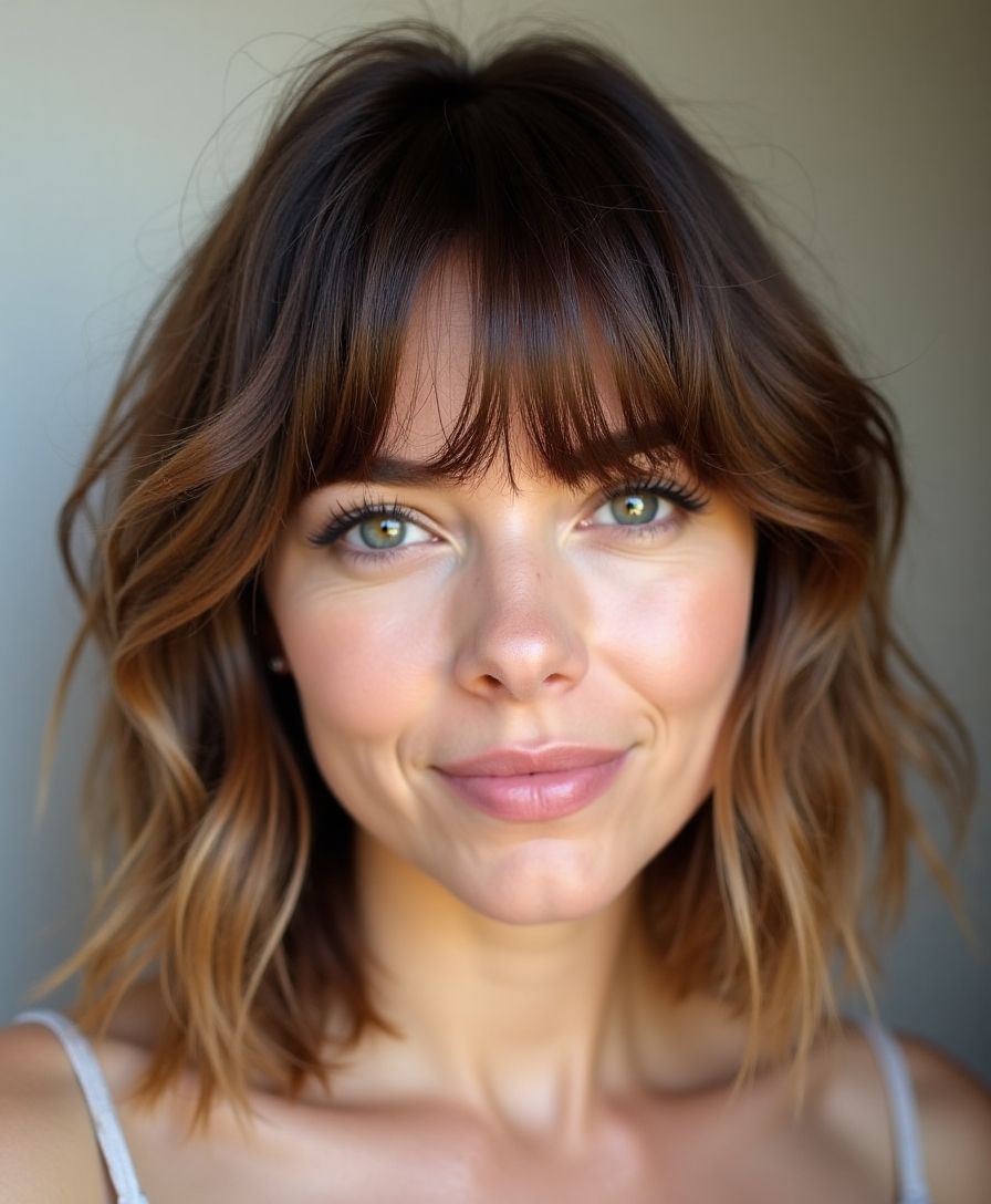 chic face framing bangs style
