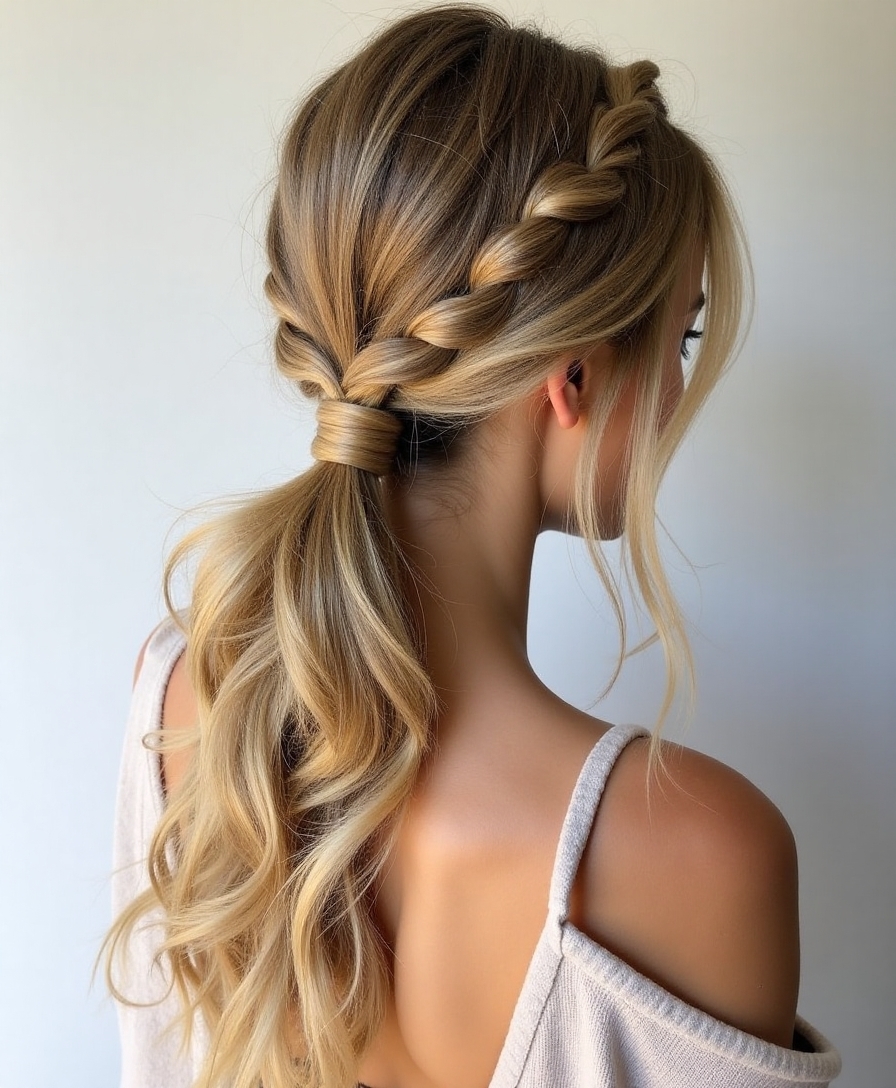 chic messy boho ponytail