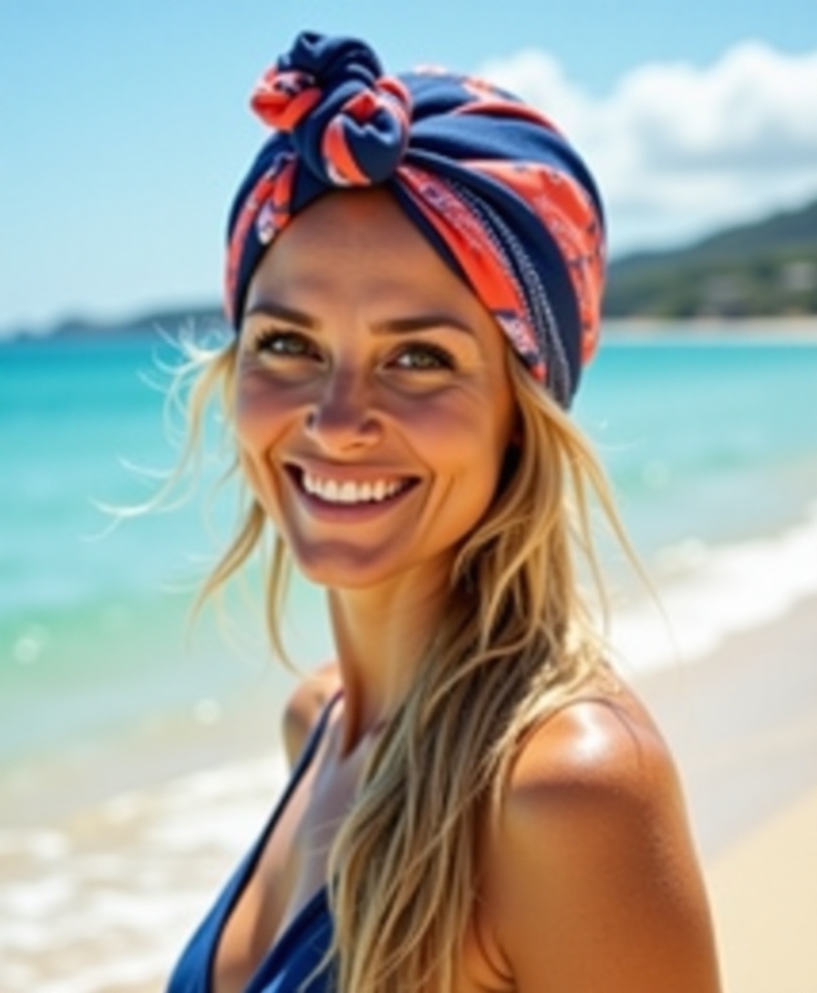 Beach headscarf wrap