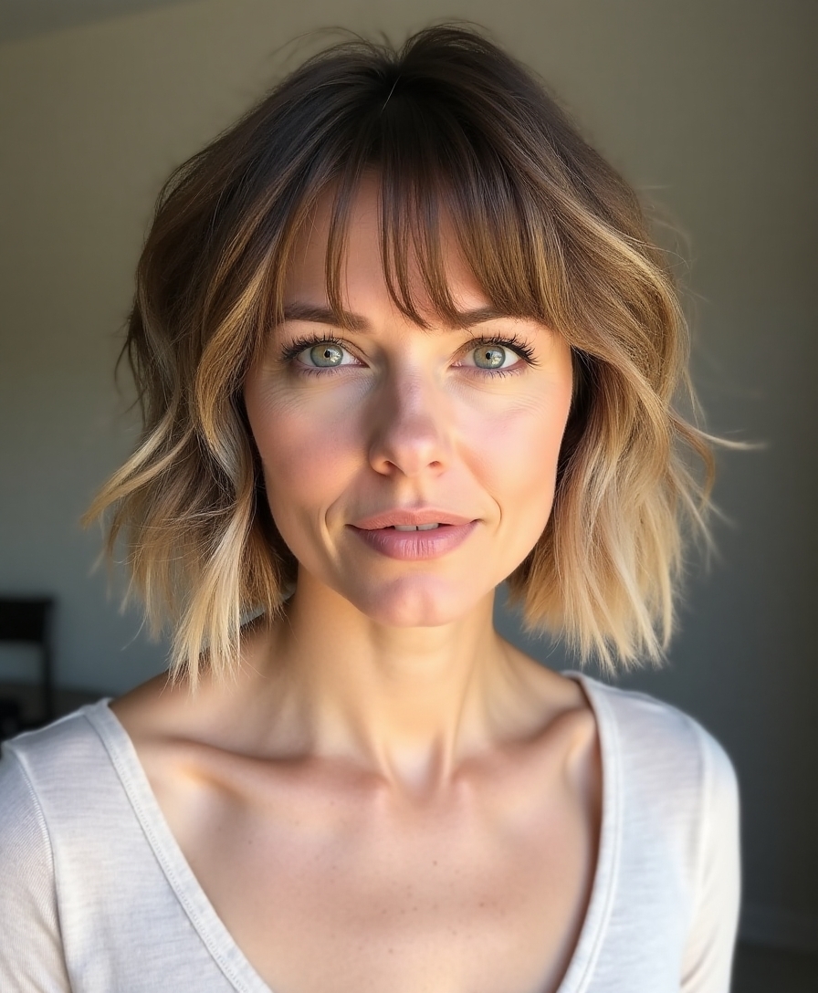 Soft subtle choppy bob
