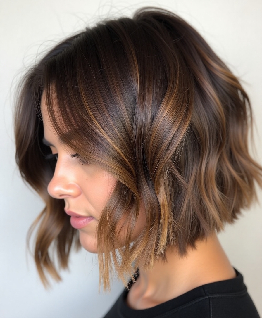 Choppy bob with highlights