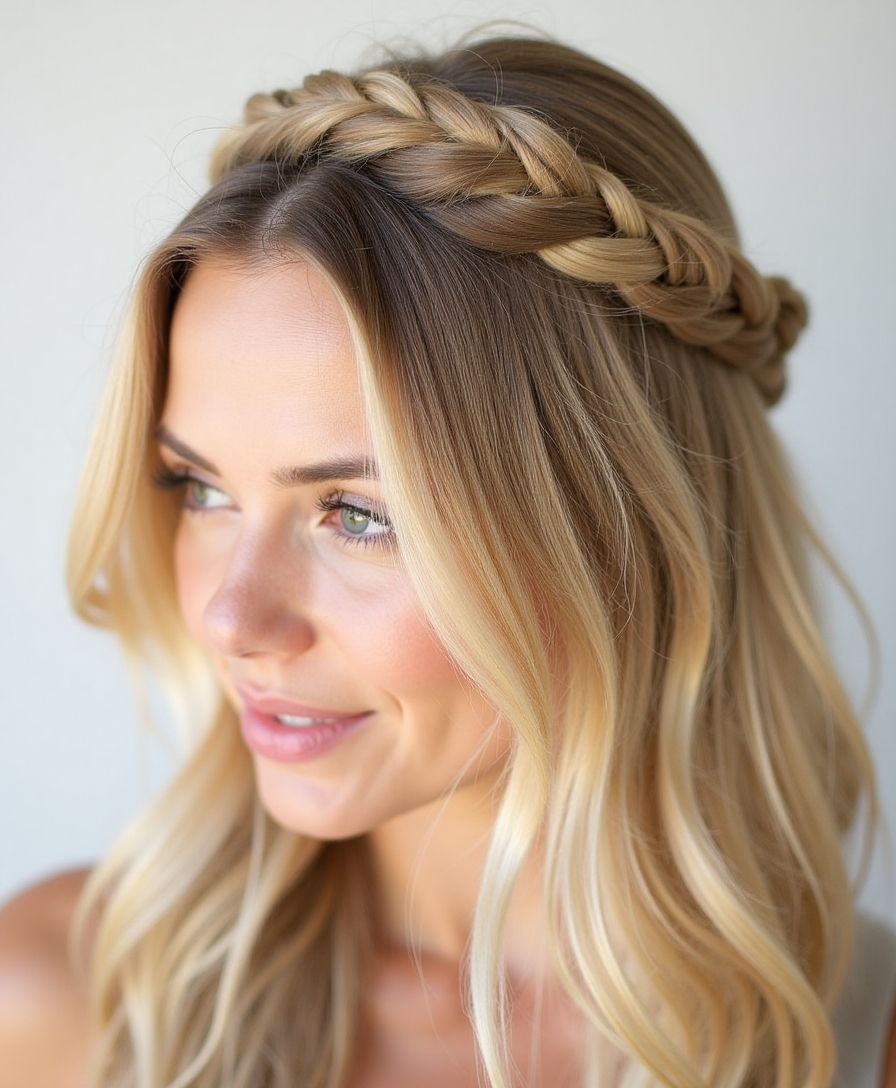 Crown braid halo