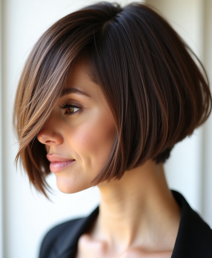 dramatic angled bob beauty