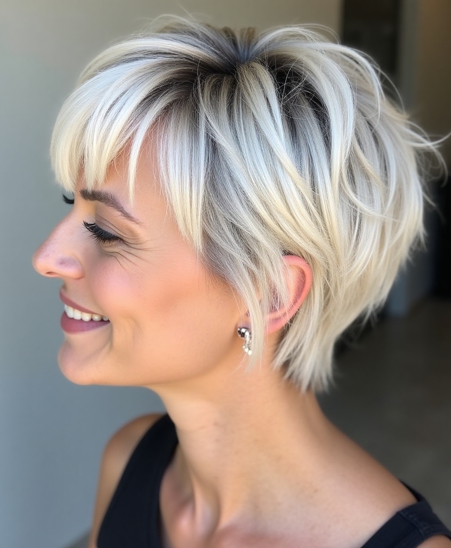 Pixie-choppy bob hybrid