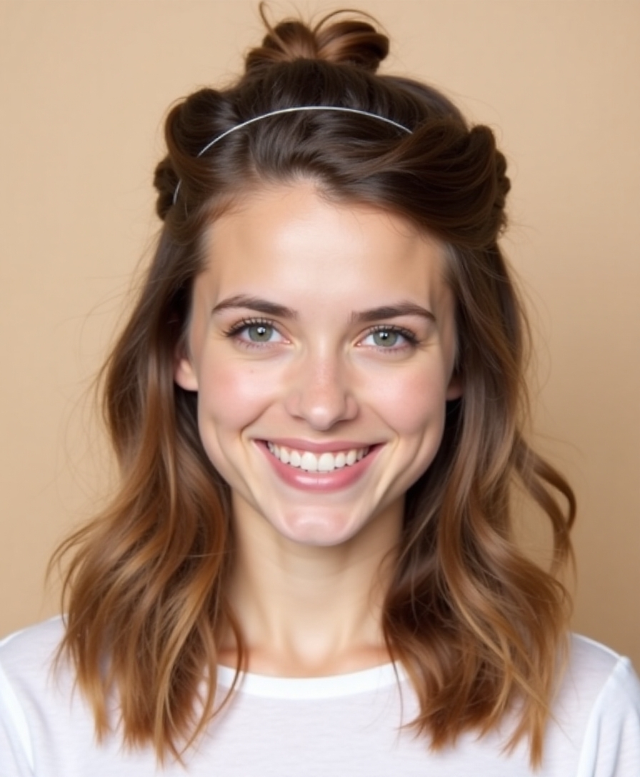Easy half-up hairstyle