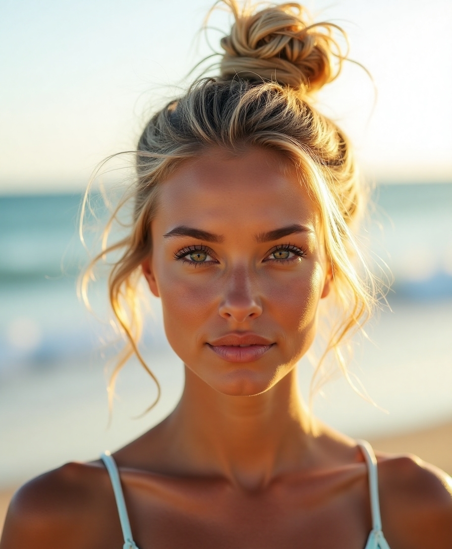 Messy top knot