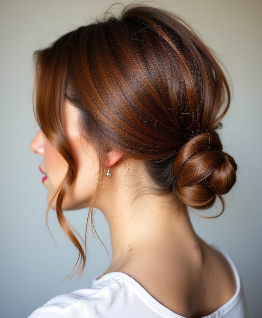 Quick low bun for women
