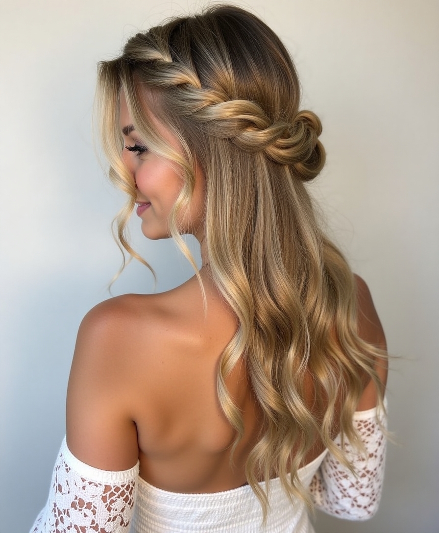 effortless elegant wedding hairstyle