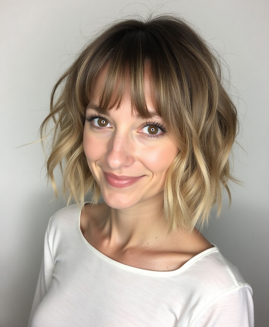 effortless messy bob hairstyle