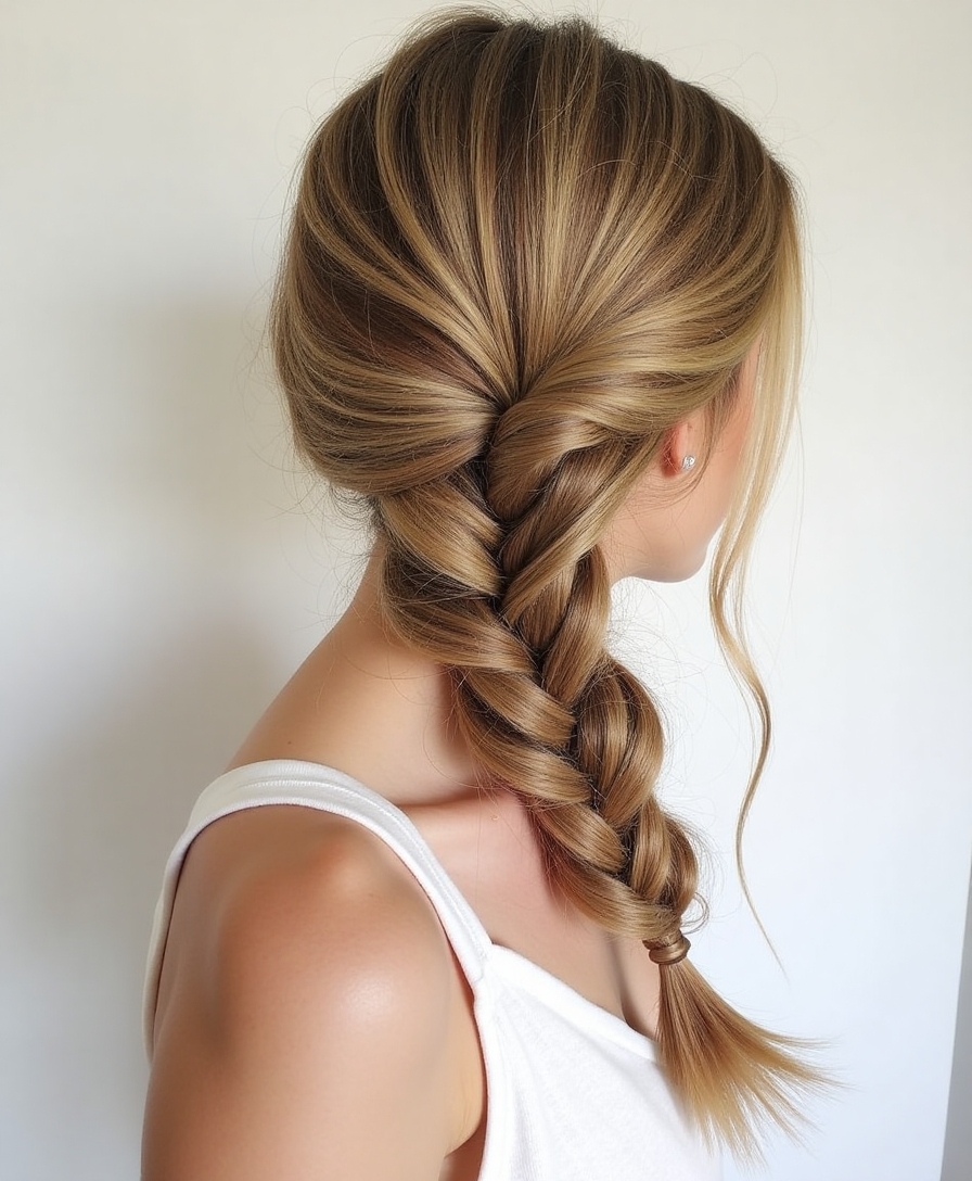 Messy braid style for women