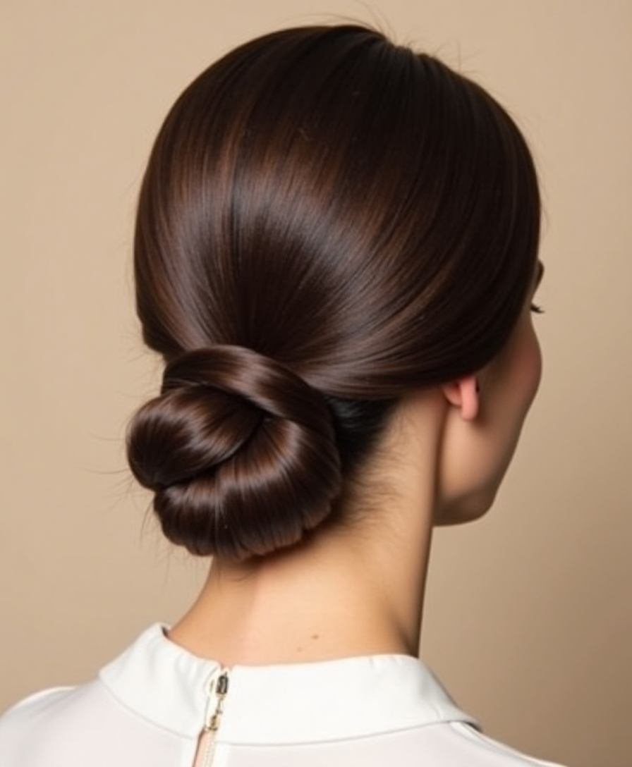 Sleek low chignon