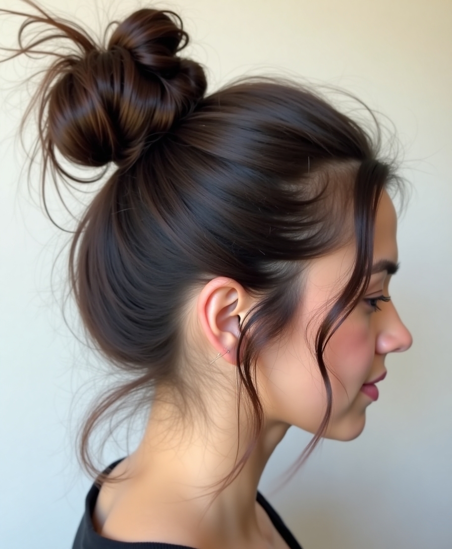 Sculpted messy bun