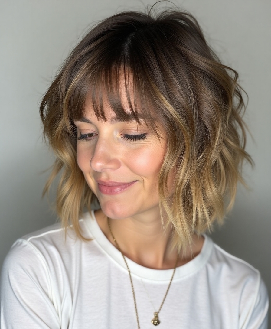 effortless shaggy bob style