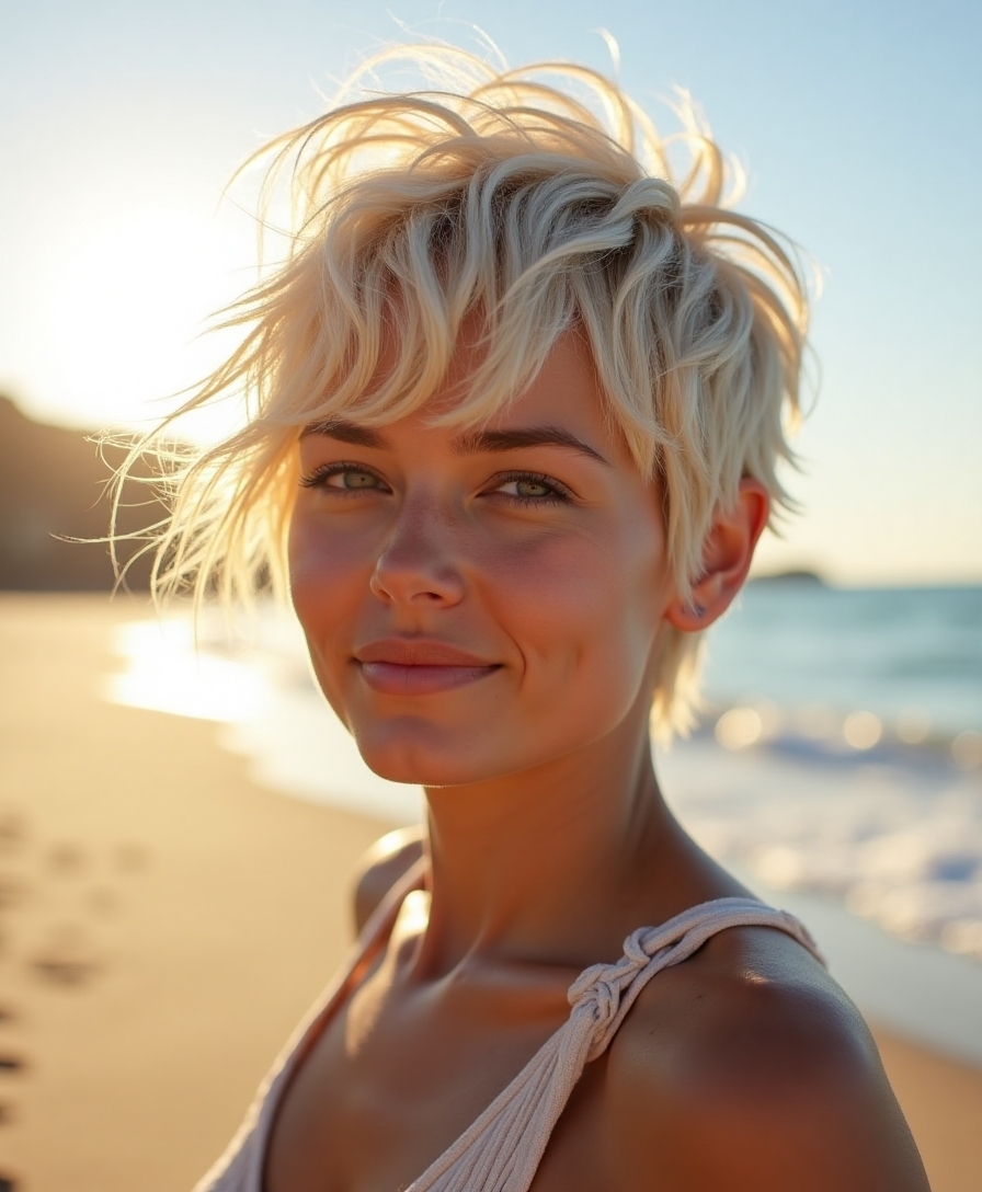 Beachy pixie style