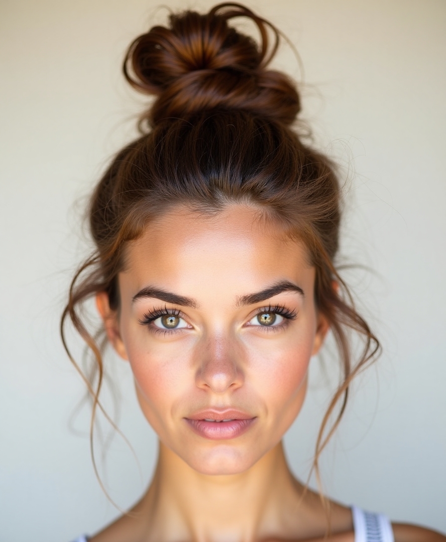 Medium-length top knot
