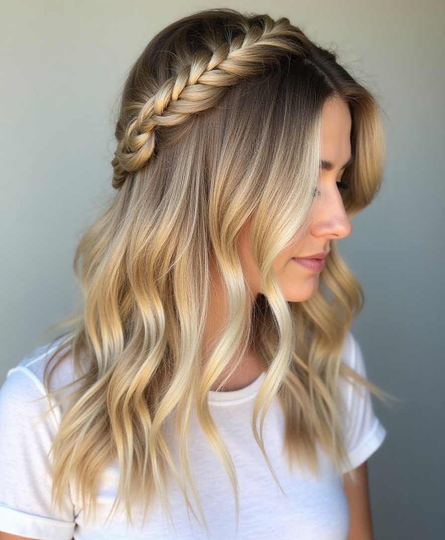 Romantic waterfall braid