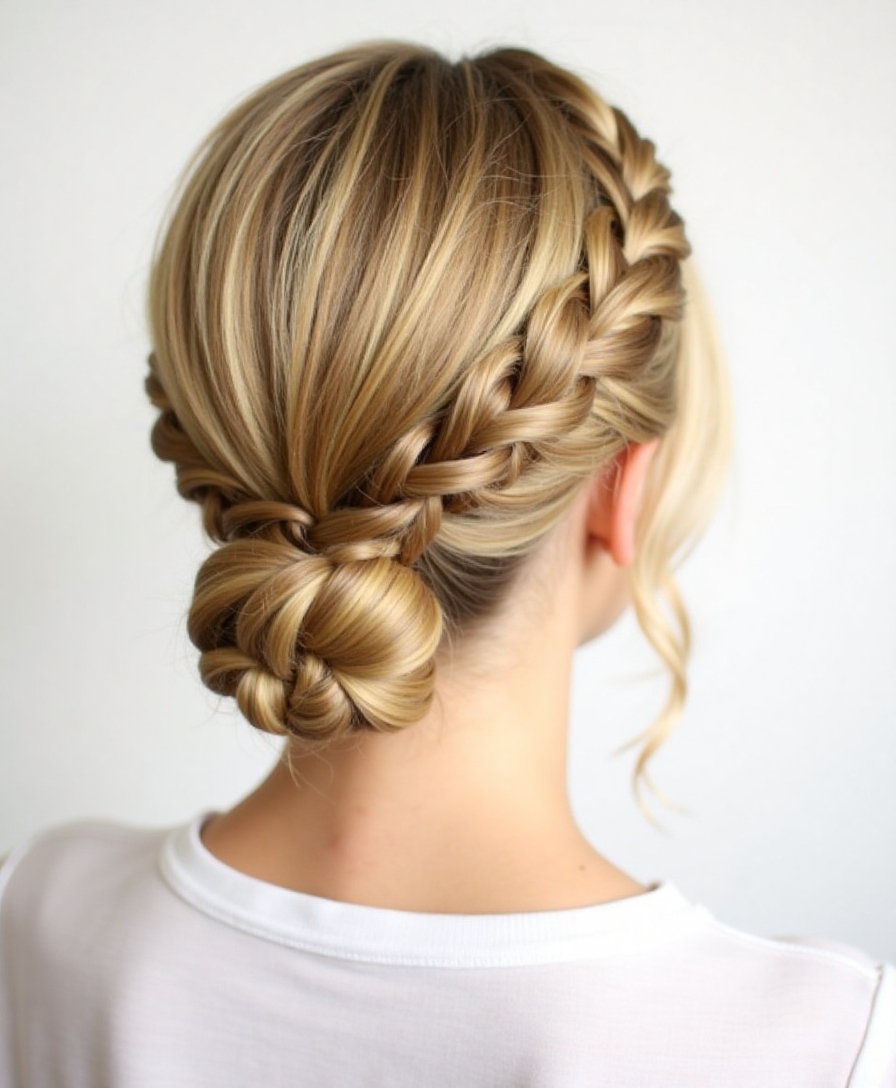 elegant french braid bun