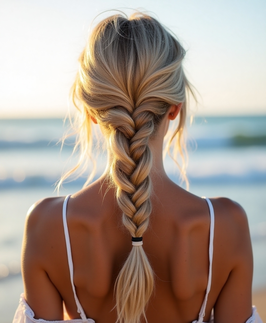 Beach fishtail braid