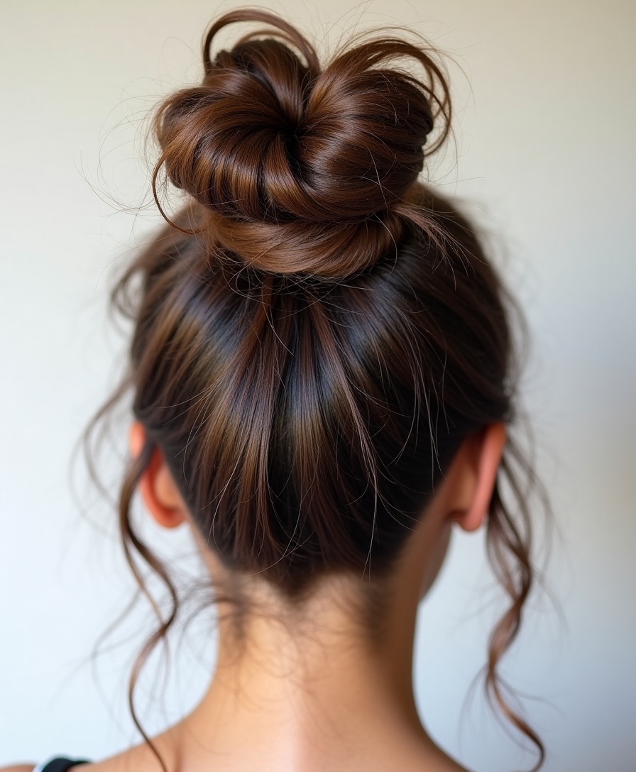 High textured messy bun