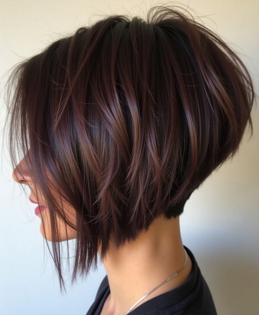Inverted choppy bob