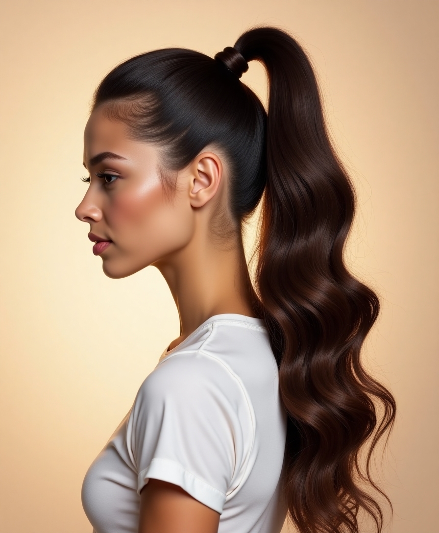 High ponytail for lift