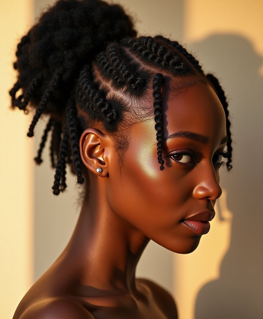 moisturized twists with shine
