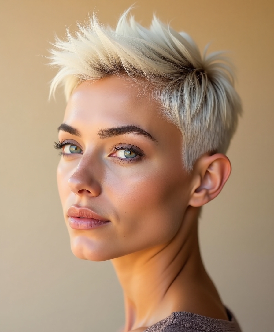 pixie cut embodies confidence