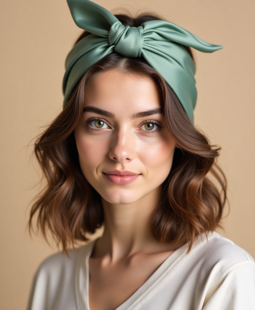 A bandana-style front knot