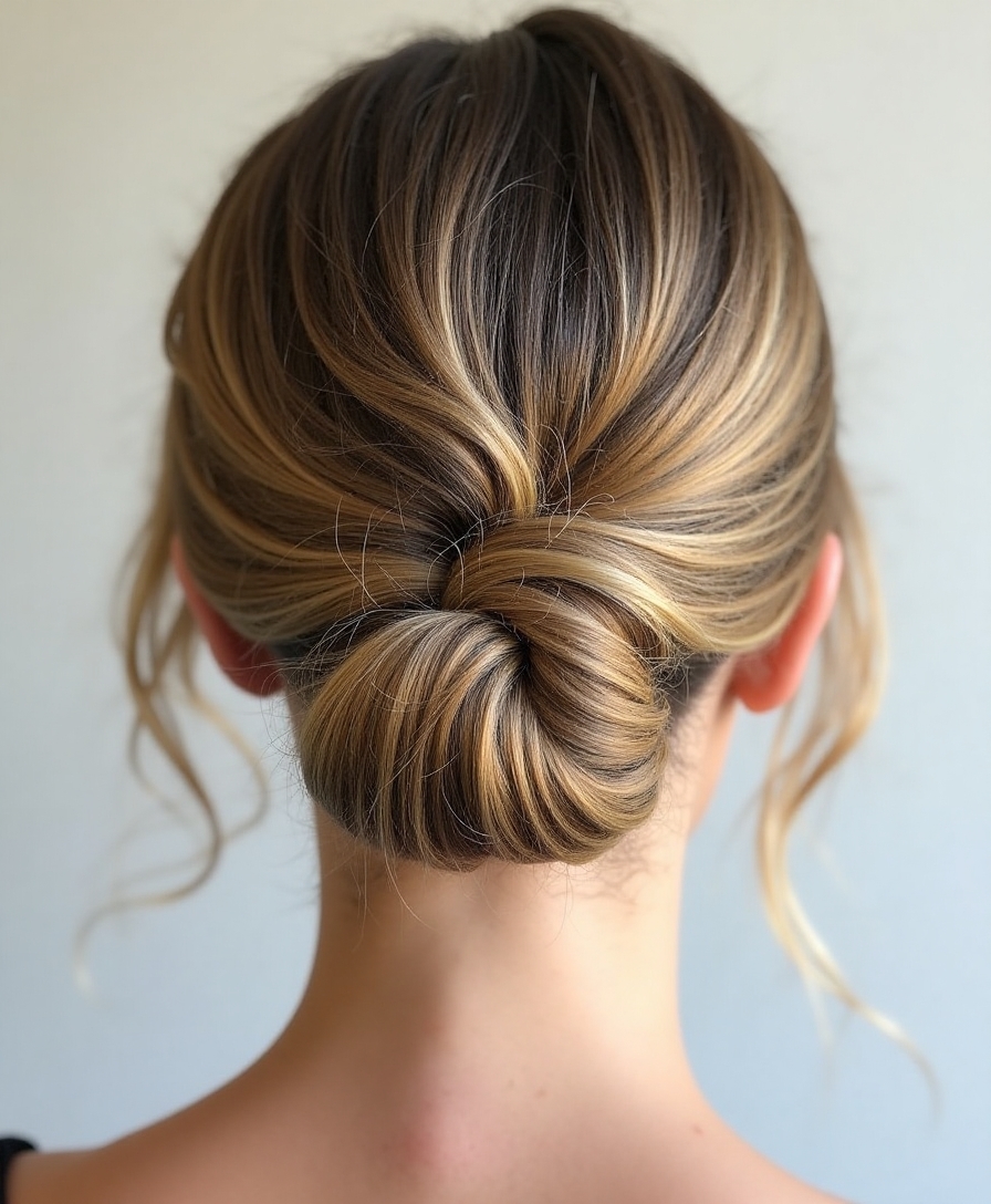 quick twisted low bun