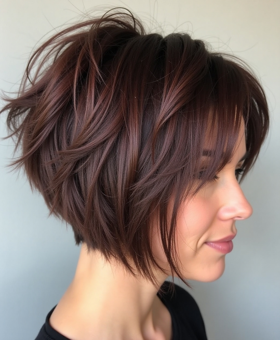 Razor cut choppy bob