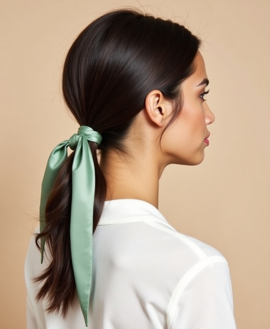 scarf accented ponytail hack