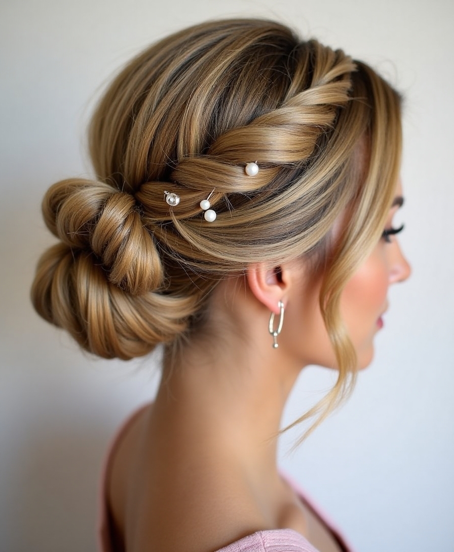 secure twisted side bun