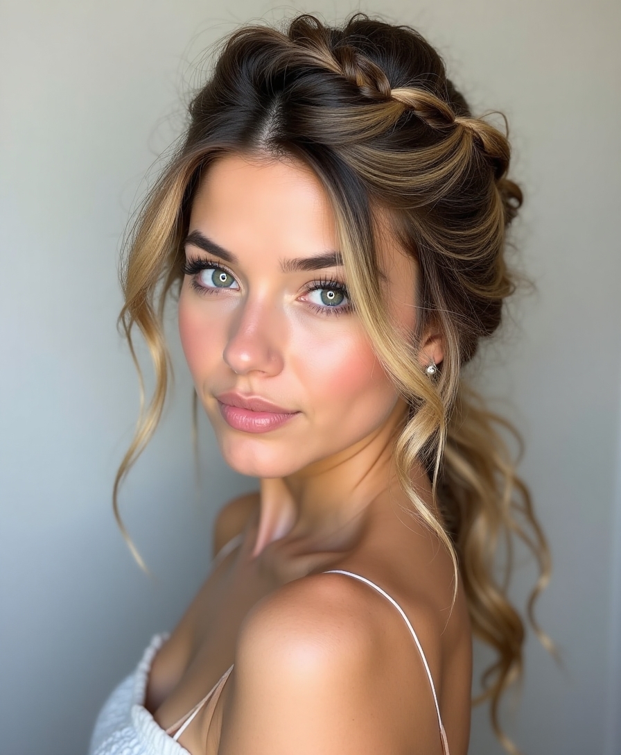 side swept braid for beauty