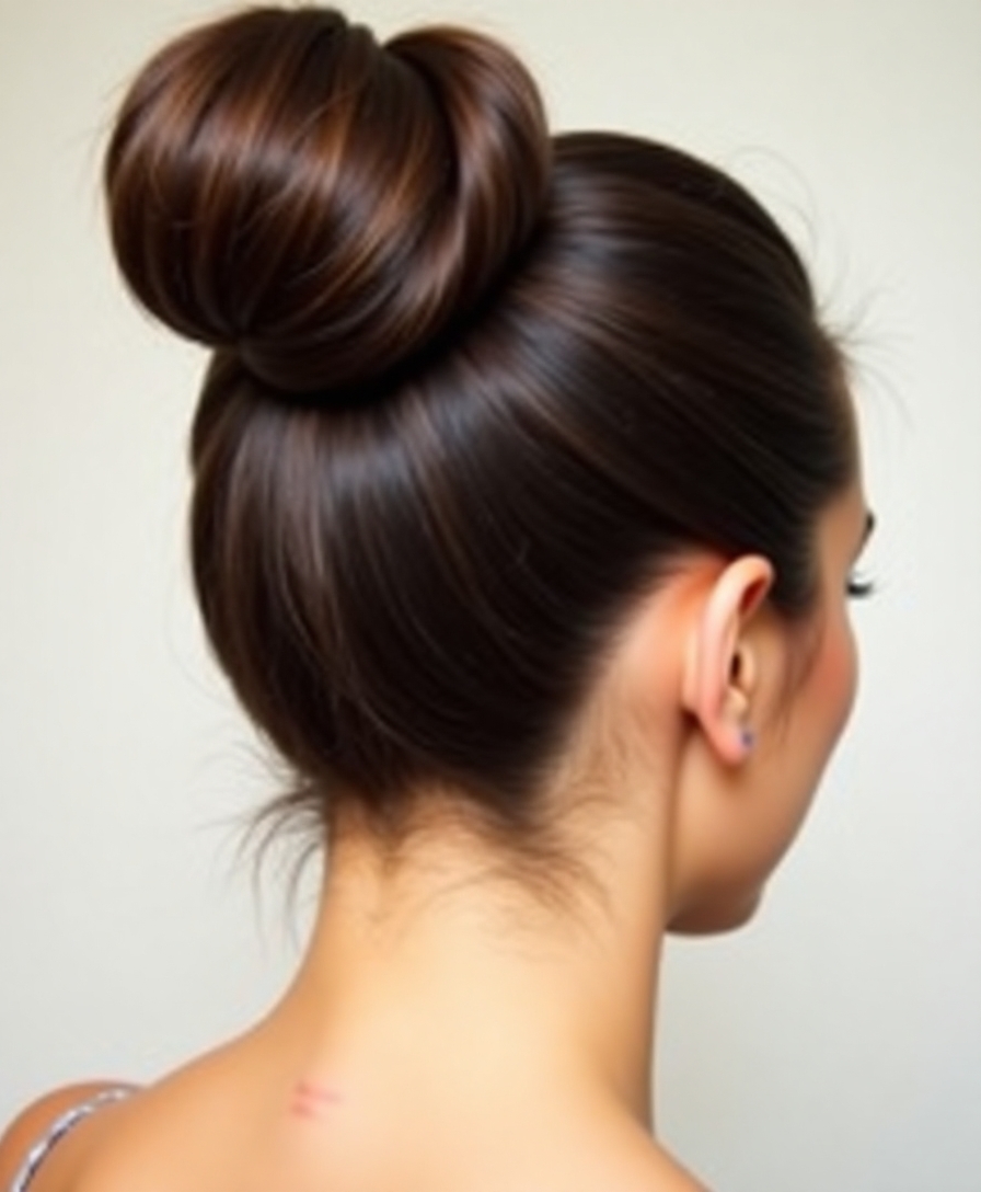 Sleek high bun for women