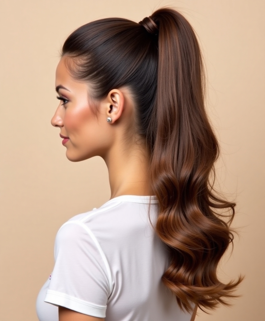 Sleek high ponytail