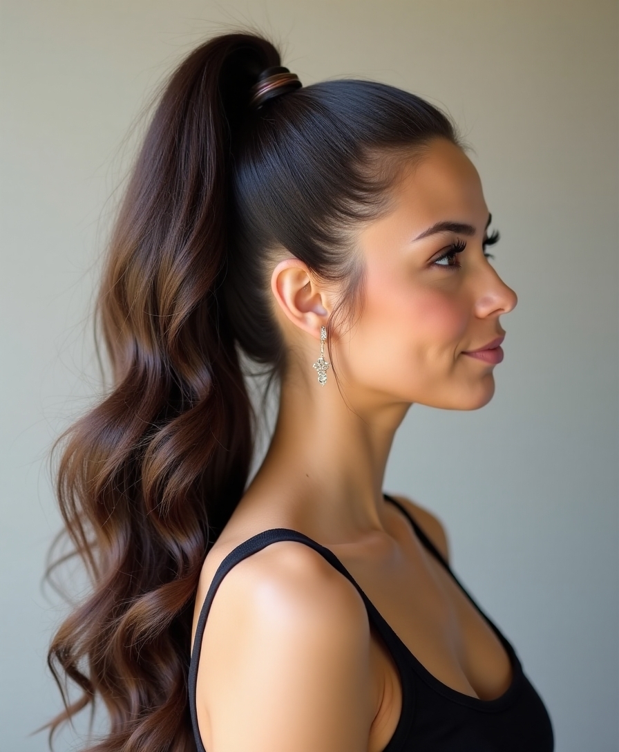 sleek ponytail graduation style