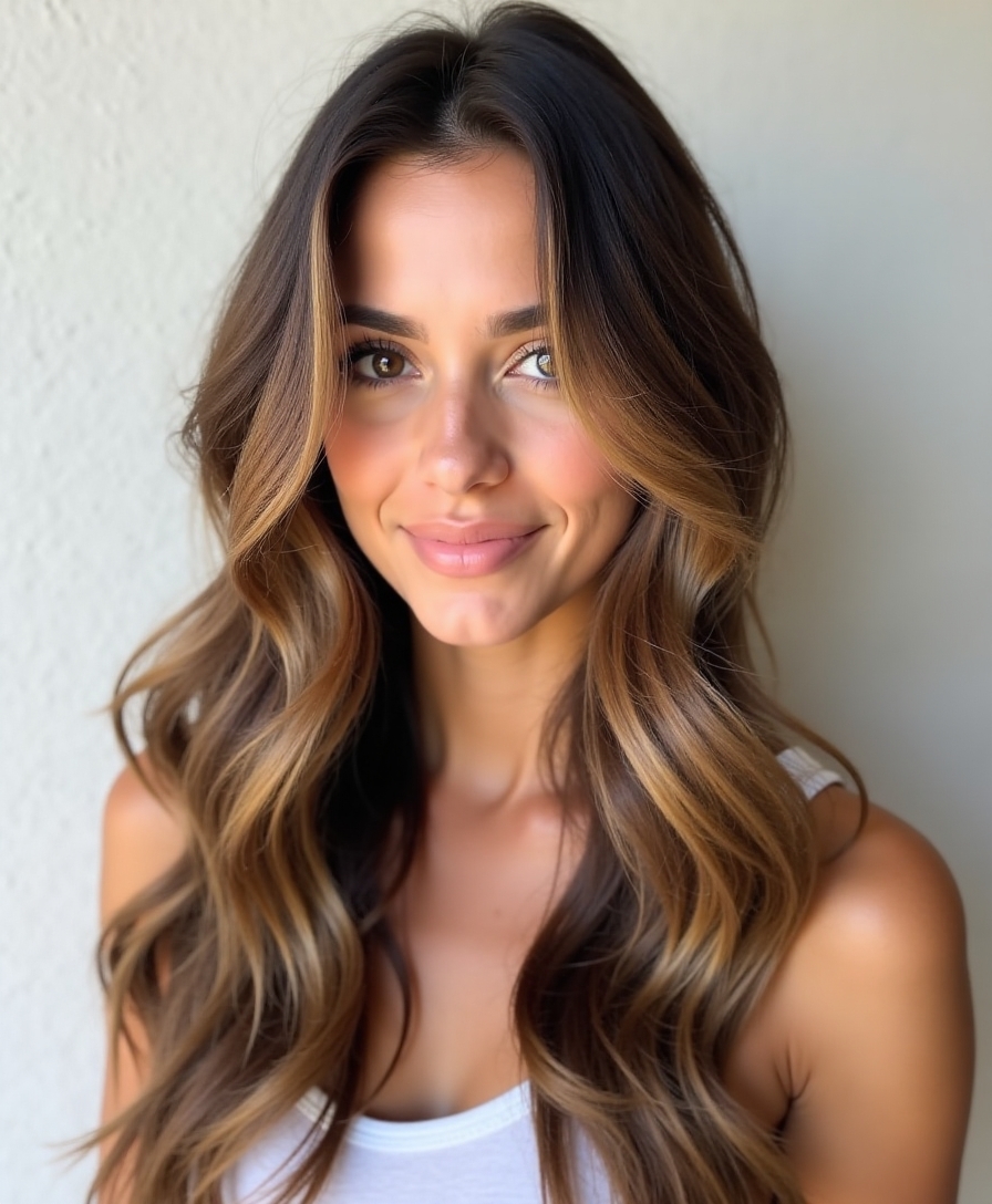 Layered long hair for women