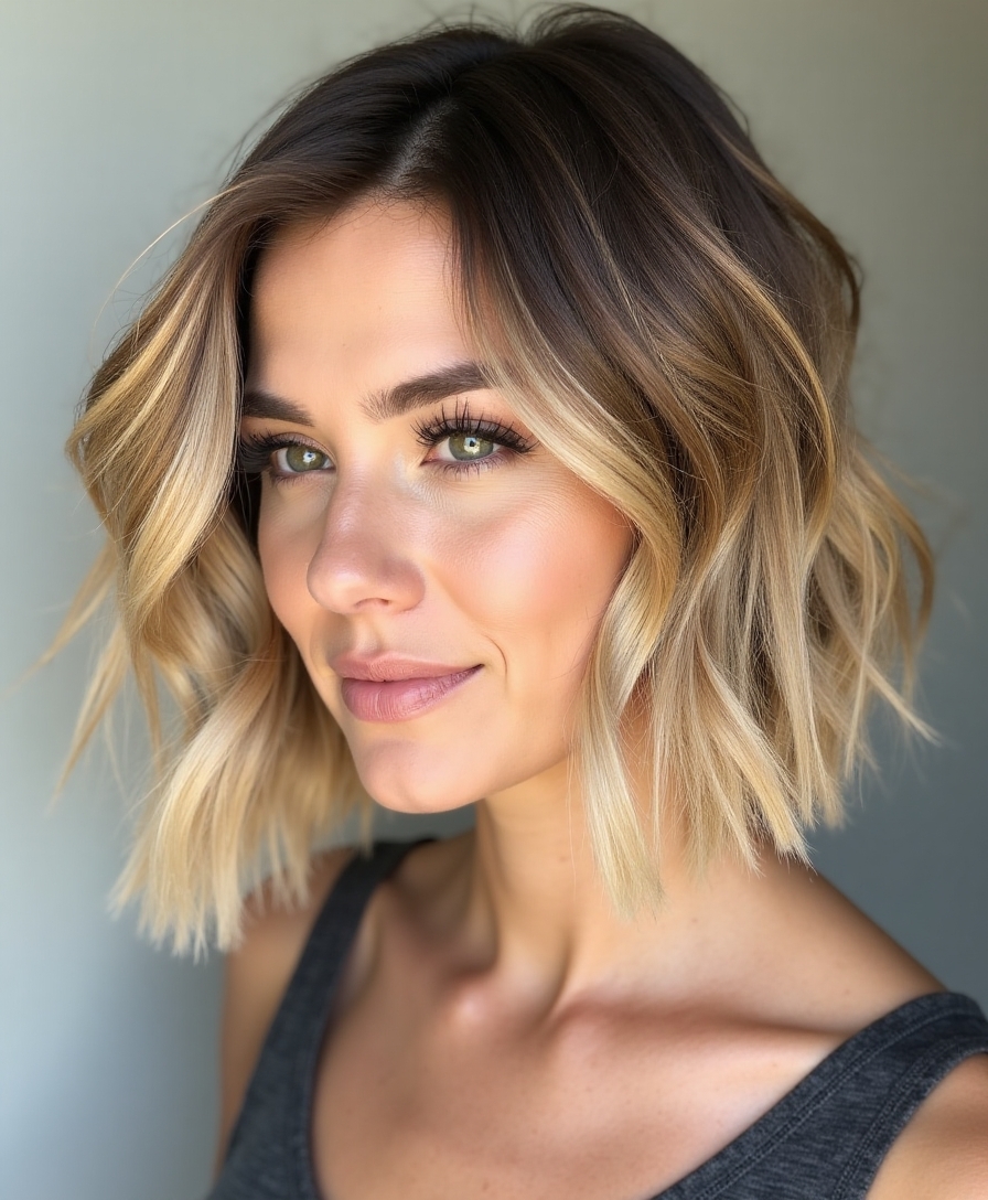 textured bob with layers