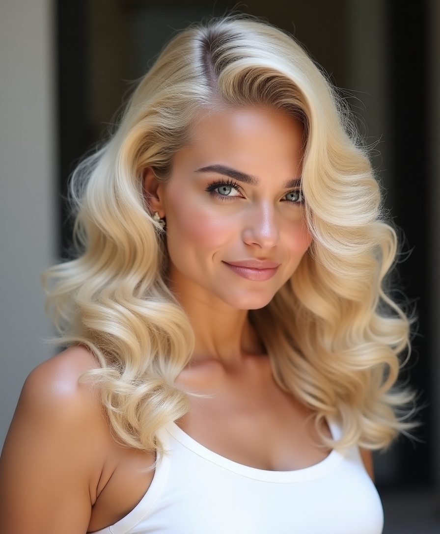 Old-Hollywood swept waves