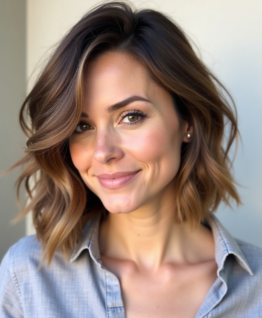 Long choppy bob