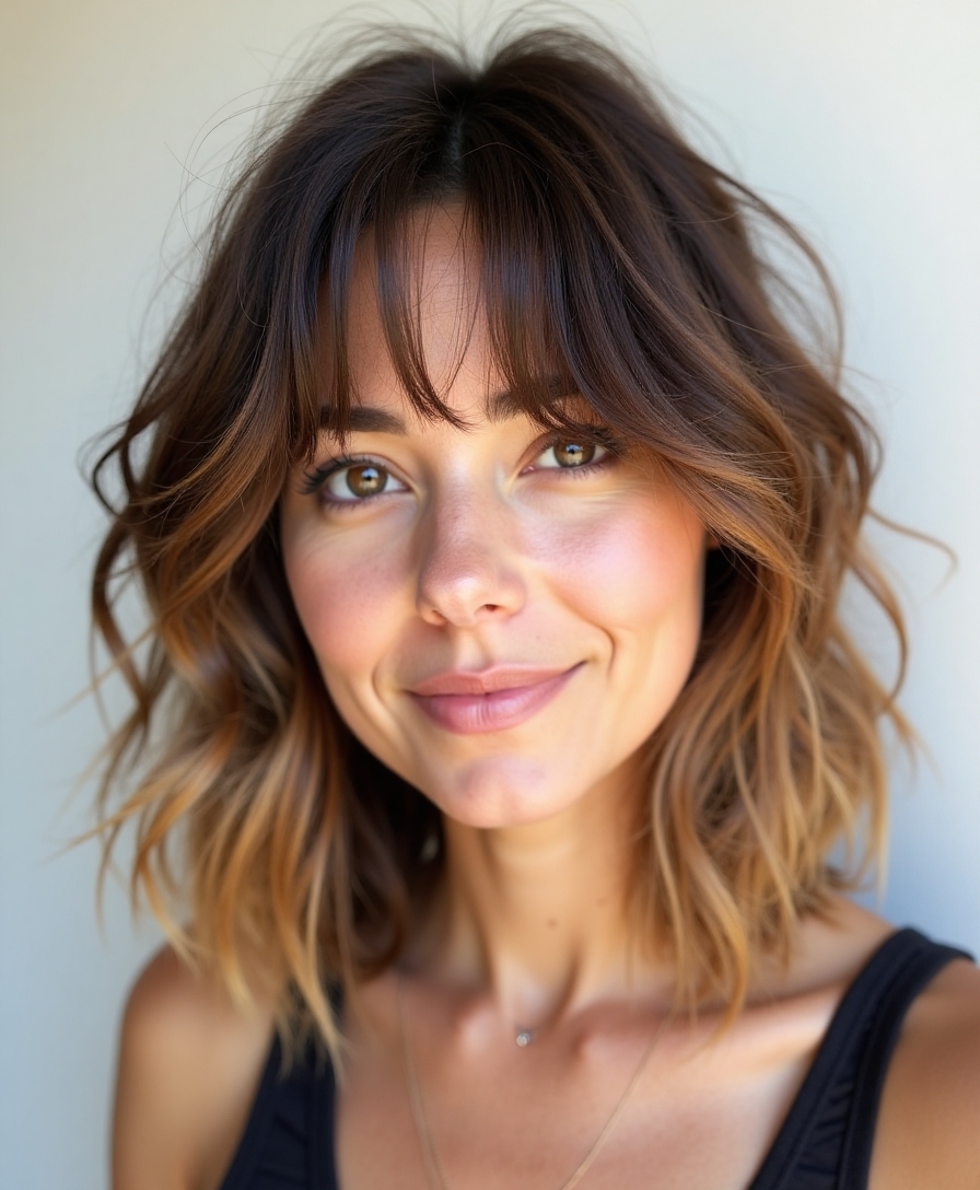 tousled choppy side swept glamour